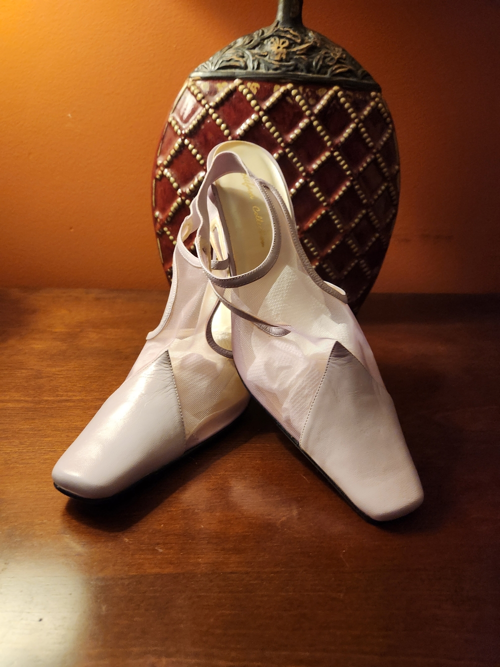 Chic Light Pink Square-Toe Slingback Mules